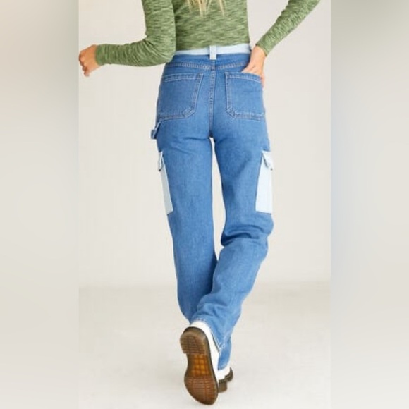 Pacsun Colorblock Boyfriend Cargo Carpenter Pants Womens size 28 - Picture 3 of 10